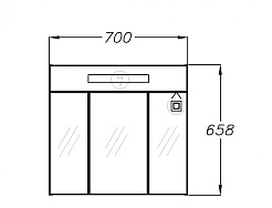  Зеркало-шкаф для ванной Стайл 70 белый/орегон – фотография-2